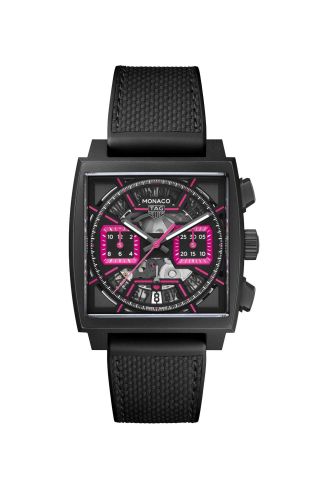 TAG Heuer Monaco Calibre Heuer 02 Titanium DLC / Skeleton - Pink / Las Vegas